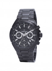 Men's Men's Watch Chronograph Display Black Dial Black Stainless Steel Bracelet - T9105-Bbbbs