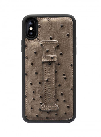Protective Case Cover For Apple iPhone X/XS With Finger Holder Ostrich Grey