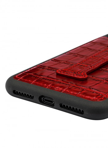 Protective Case Cover For Apple iPhone XS Max With Finger Holder Croco Red