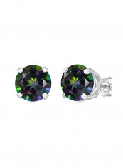 5.40 Ct Round Green Mystic Topaz Sterling Silver Basket Stud Earrings 8mm reviews 5.40 Ct Round Green Mystic Topaz Sterling Silver Basket Stud Earrings 8mm