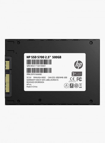SSD S700 500GB 2.5" SATA III 3D NAND Internal Solid State Drive 500GB Black
