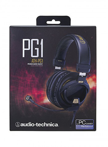 Premium Gaming Over-Ear Headphones With Boom Microphone Black