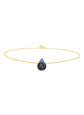 18 Karat Gold Drop Shape Mother Of Pearl Chain Bracelet