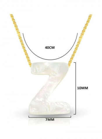 18K Gold Z Letter Mother Of Pearl Pendant Necklace