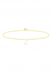 18 Karat Gold With Letter Z Mother Of Pearl Bracelet
