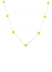 18 Karat Solid Gold 5-7 mm Gradual Built In Pearls Chain Necklace