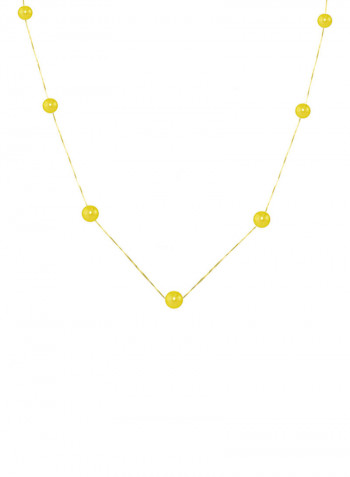 18 Karat Solid Gold 5-7 mm Gradual Built In Pearls Chain Necklace