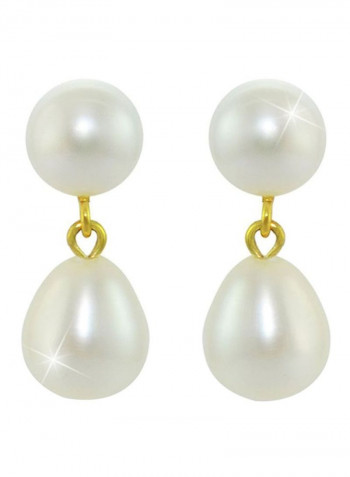18K Gold Pearl Earrings