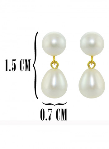 18K Gold Pearl Earrings