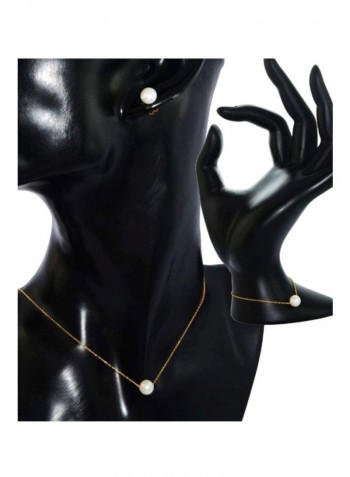 4-Piece 10 Karat Gold Pearl Jewellery Set