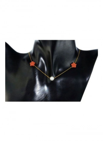 3-Piece 18 Karat Gold Star Shape Sunstones Necklace And Earrings Set