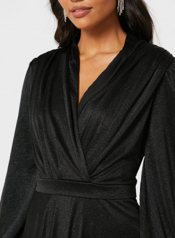 Stylish Shimmer Dress Black