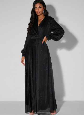 Stylish Shimmer Dress Black