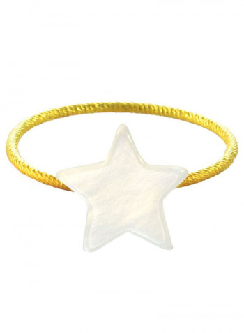 18 Karat Gold Star Design Mother Of Pearl Ring