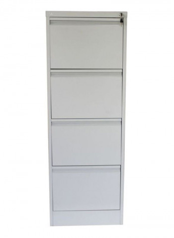 4-Drawer Filing Cabinet Grey 132centimeter