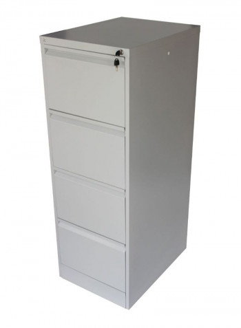4-Drawer Filing Cabinet Grey 132centimeter