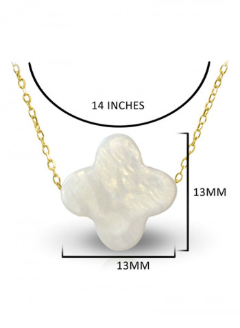 18 Karat Gold Plum Mother Of Pearl Pendant Necklace