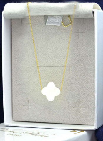 18 Karat Gold Plum Mother Of Pearl Pendant Necklace