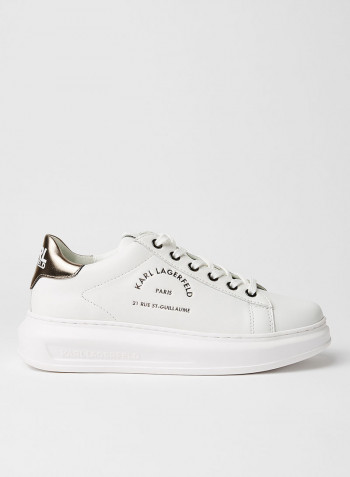 Maison Karl Logo Printed Low Top Sneaker White/Silver