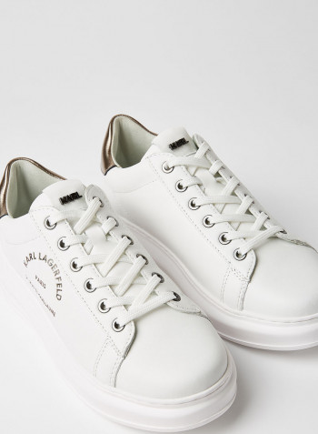 Maison Karl Logo Printed Low Top Sneaker White/Silver