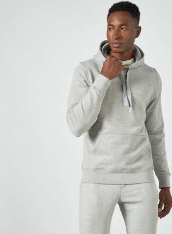 Tonal Flag Terry Hoodie Light Grey Heather