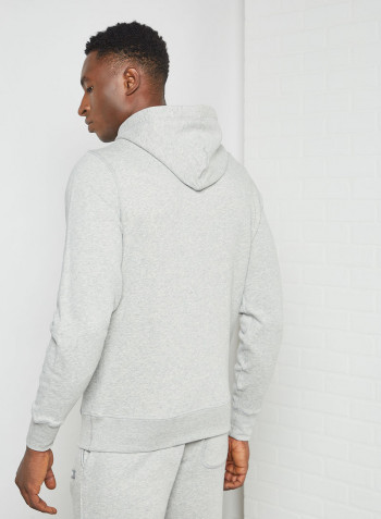 Tonal Flag Terry Hoodie Light Grey Heather