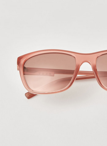 Women's Full Rim Injected Modified Rectangle Sunglasses - Lens Size: 55 mm