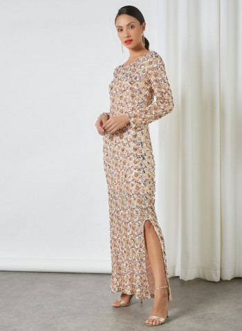 Sequin Textures Dress Shadow Gray