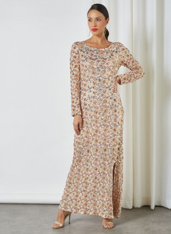 Sequin Textures Dress Shadow Gray