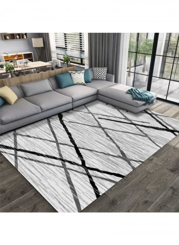 Geometric Pattern Carpet Grey/Black/White 80x180cm