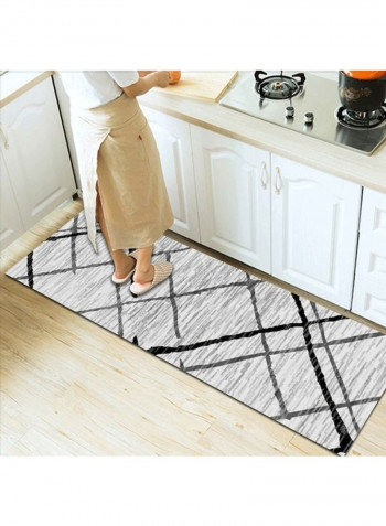 Geometric Pattern Carpet Grey/Black/White 80x180cm
