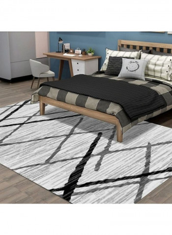 Geometric Pattern Carpet Grey/Black/White 80x180cm