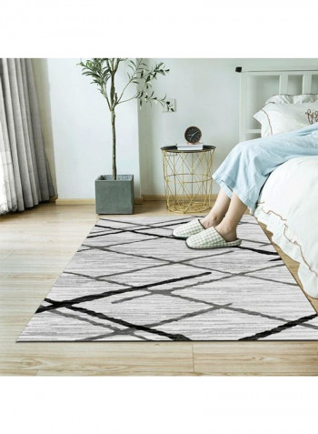 Geometric Pattern Carpet Grey/Black/White 80x180cm