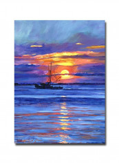 Sail At Dawn Canvas Wall Art Purple 18 x 24inch