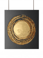 Stitched Home Decorative Painting Gold/Black 35x35centimeter