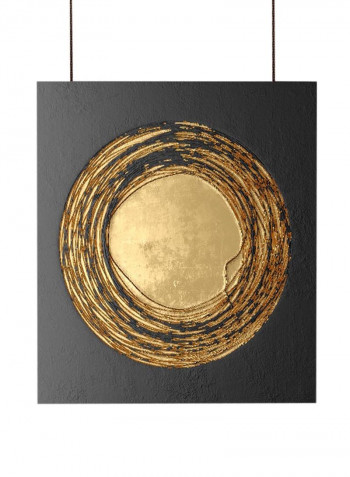 Stitched Home Decorative Painting Gold/Black 35x35centimeter
