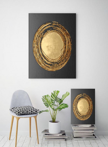 Stitched Home Decorative Painting Gold/Black 35x35centimeter