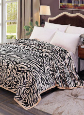 Zebra Pattern Thick Soft Winter Blanket Cotton Multicolour 120x200centimeter