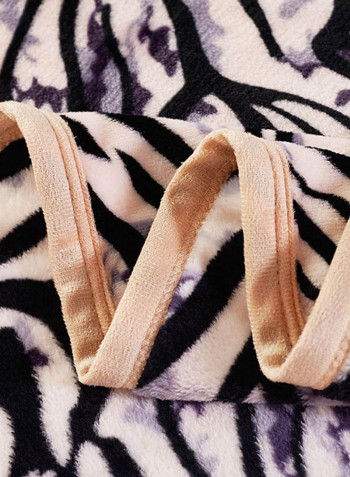 Zebra Pattern Thick Soft Winter Blanket Cotton Multicolour 120x200centimeter