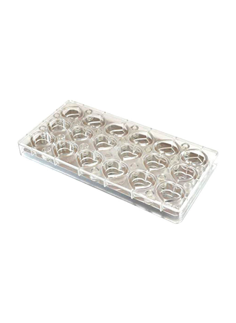 2-Piece Heart Shaped Magnetic Chocolate Mold Clear 11x5.2x1inch