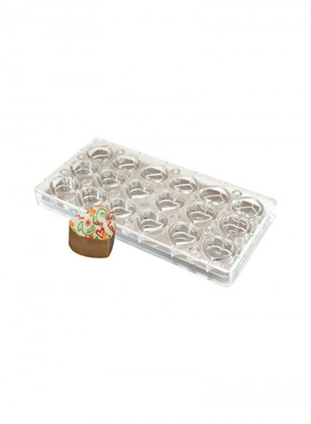 2-Piece Heart Shaped Magnetic Chocolate Mold Clear 11x5.2x1inch