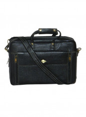 Genuine Leather Designer Office Bag For Travel Black