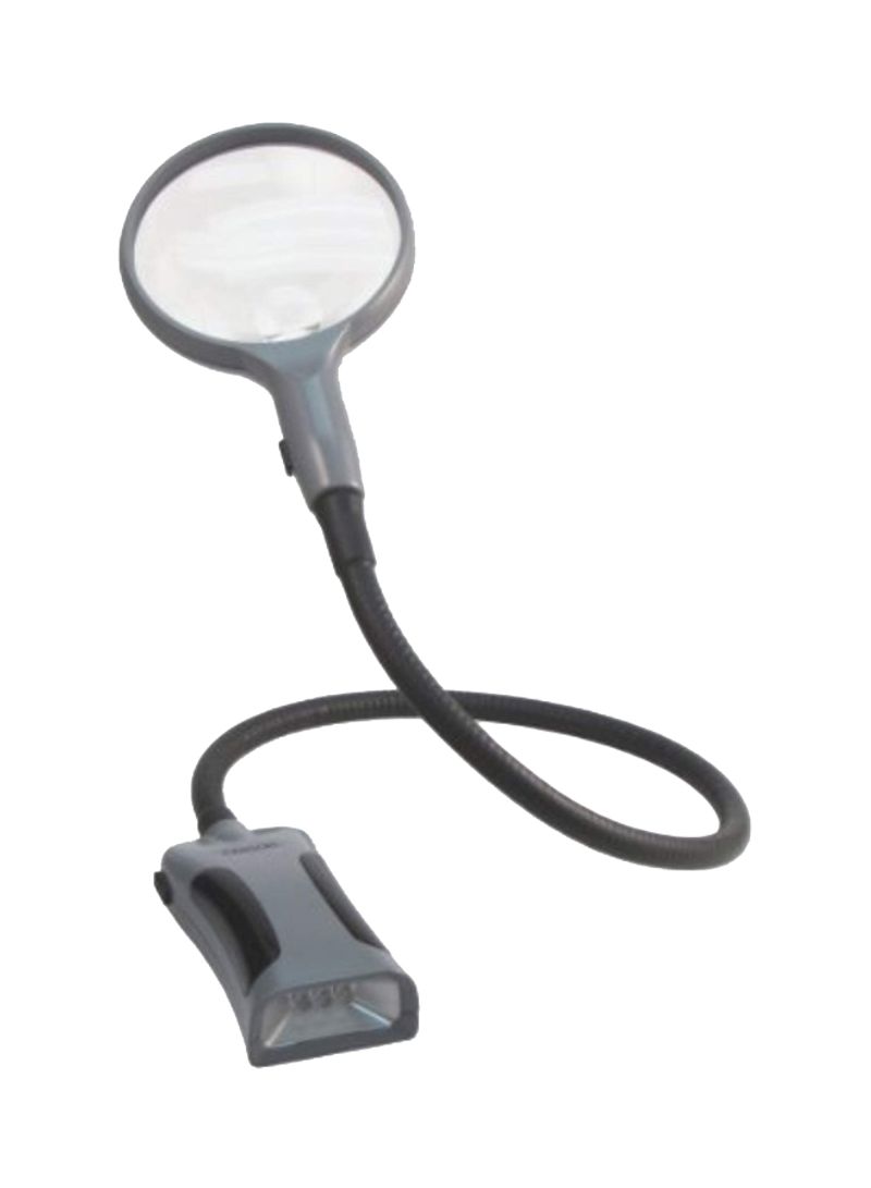 LED Magnifier With Flashlight Black/Grey/Clear