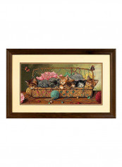 Litter of Cute Kittens Counted Cross Stitch Kit Multicolour