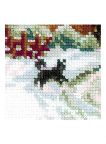Serbian Village Counted Cross Stitch Kit White/Green/Brown