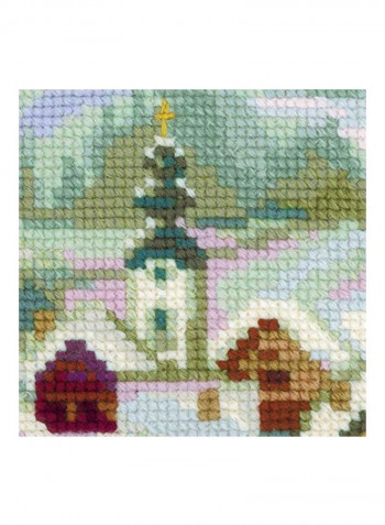 Serbian Village Counted Cross Stitch Kit White/Green/Brown