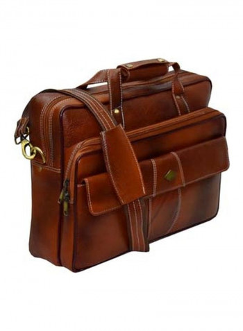 Leather Bag Fits 15.6 Inches Laptop Tan