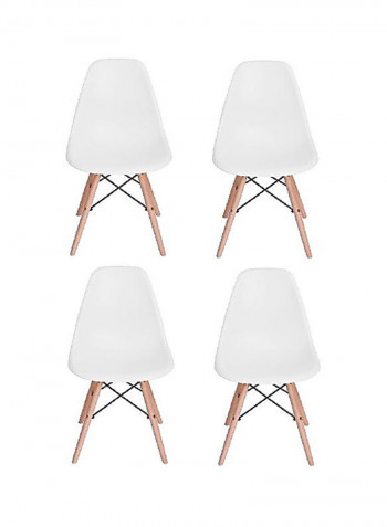 4-Piece Dining Chair Set White/Beige