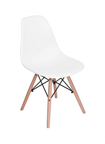 4-Piece Dining Chair Set White/Beige