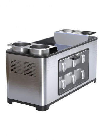Spice Storage Rack Silver/Black/Clear 47x22.50x27cm